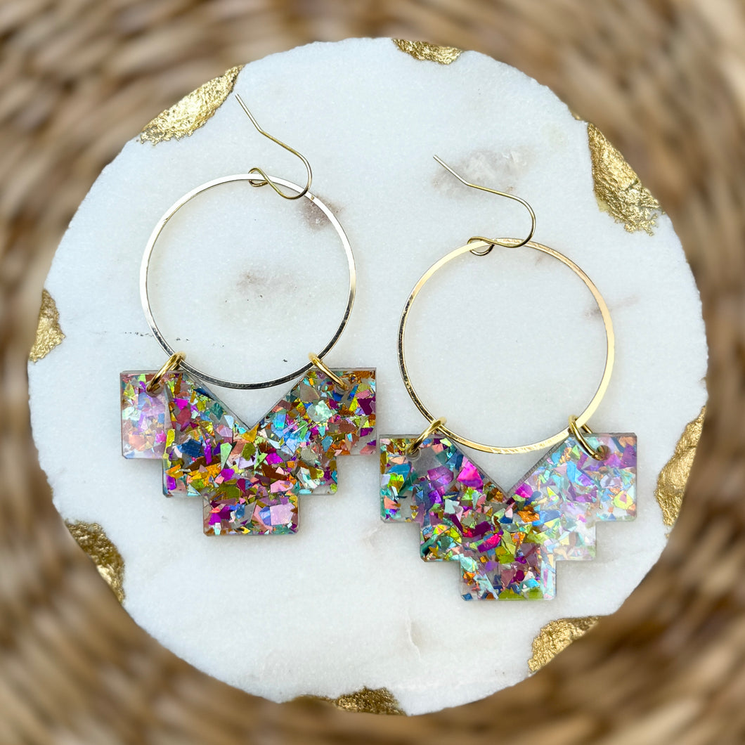 Stella - Party Glitter - Acrylic Earrings