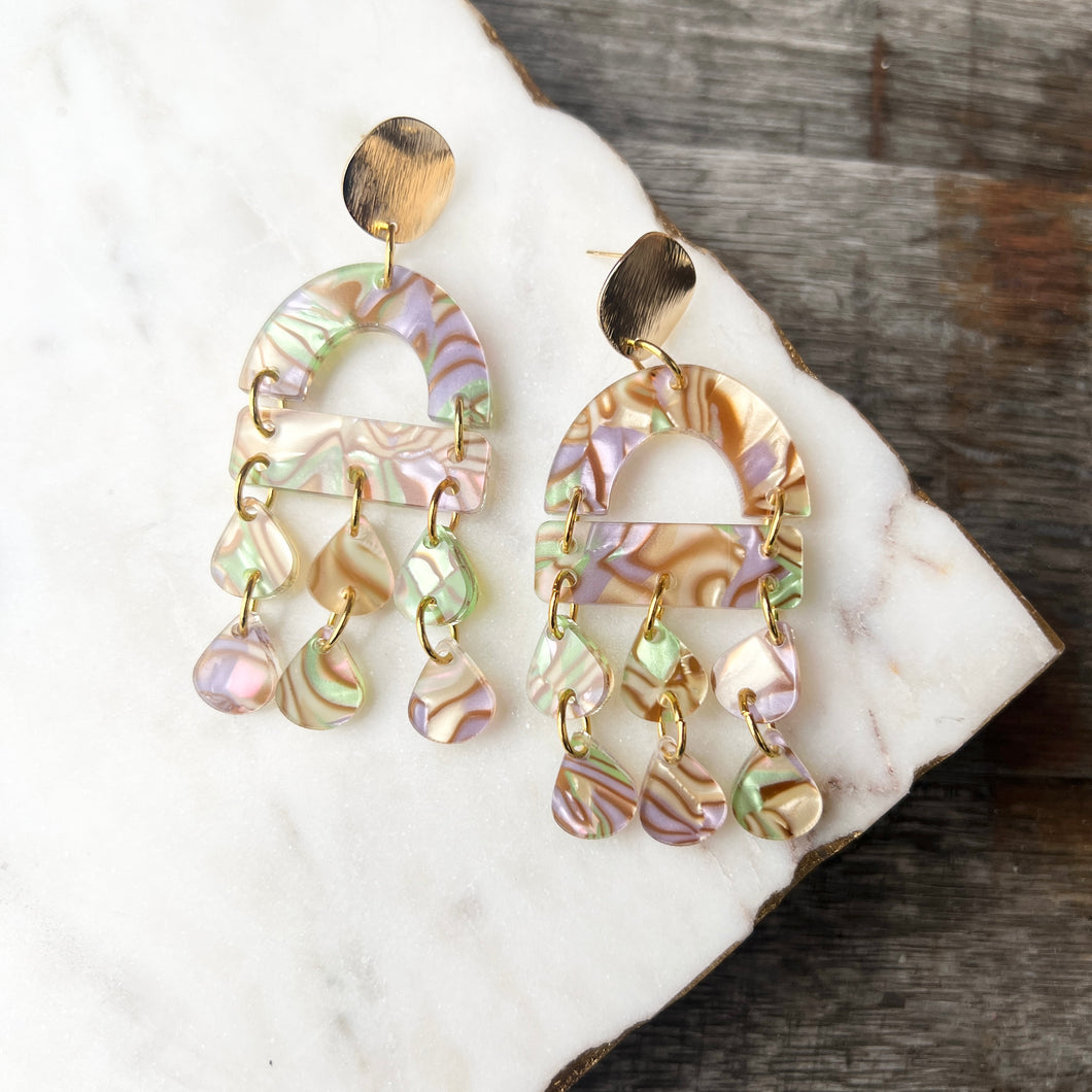 Scarlett Chandelier Earrings - Groovy Zebra - Acrylic Earrings