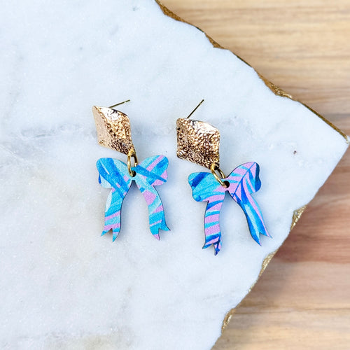 Audrey - Pretty Palms - Bow Earrings