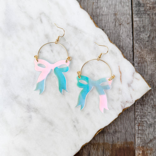 Audrey Bow Earrings - Iridescent