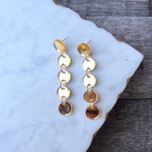 Mini Cascading Drops - Gold Mirror - Acrylic Earrings