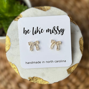 Champagne Bow Studs