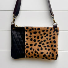 Go Small Miscellany Zippered Crossbody - Cheetah + Diamond Stitch