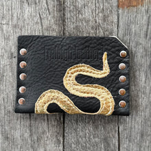 Card Wallet - Black + Gold Snake