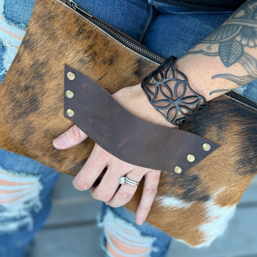 Fall - [raleigh leather] Clutch - Orange Brindle