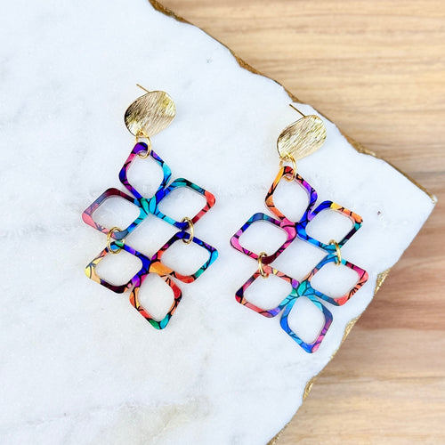 Positano Drops - Stained Glass - Acrylic Earrings