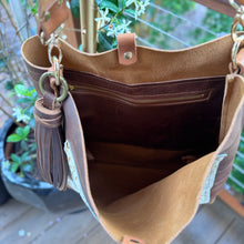 Convertible Tote - Gold Gator Embossed + Caramel