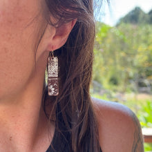 Bar Dangles - Hand Painted White Leather Earrings