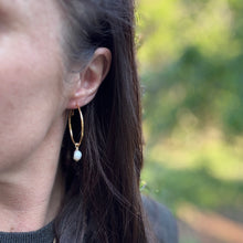 Pearl Hoops - Gold
