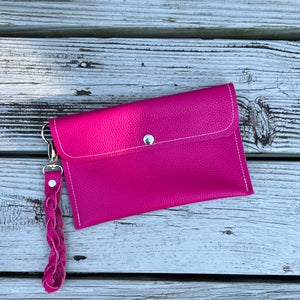 Leather Wristlet - Pink
