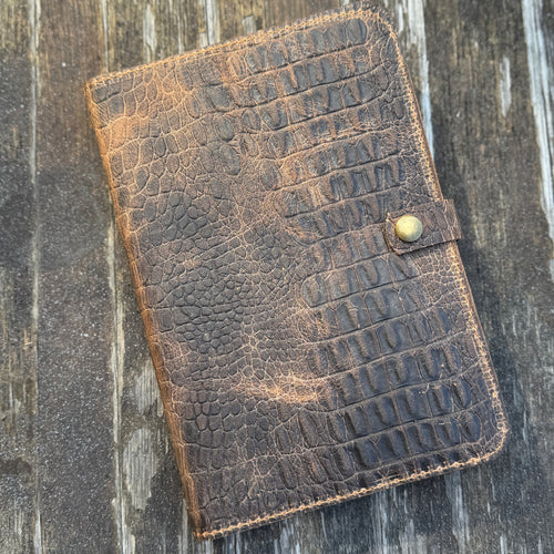 Leather Journal Cover - Brown Python