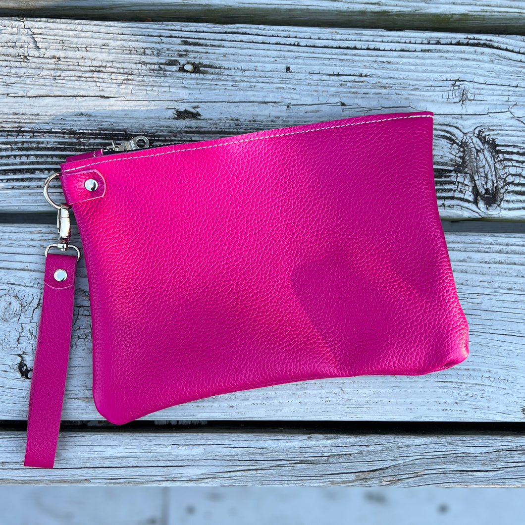 Large Zippered Wristlet - Pink