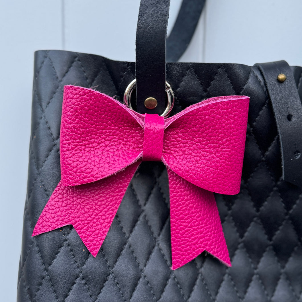 Bag Charm - Bow - Bright Pink