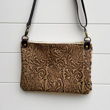 Go Small Miscellany Zippered Crossbody - Cheetah + Gold Croc