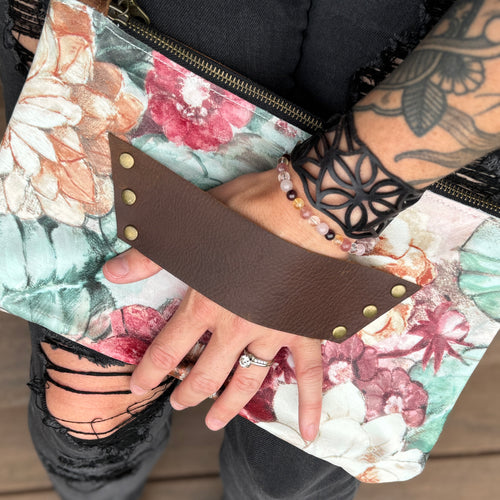 ([raleigh leather] Clutch - Floral Printed Lambskin