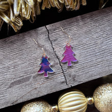 Iridescent Christmas Tree Earrings