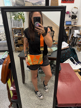 Go Small Zippered Crossbody - Orange + Gold Snake