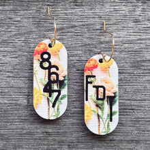 8647 FDT - Floral Wooden Earrings - Orange