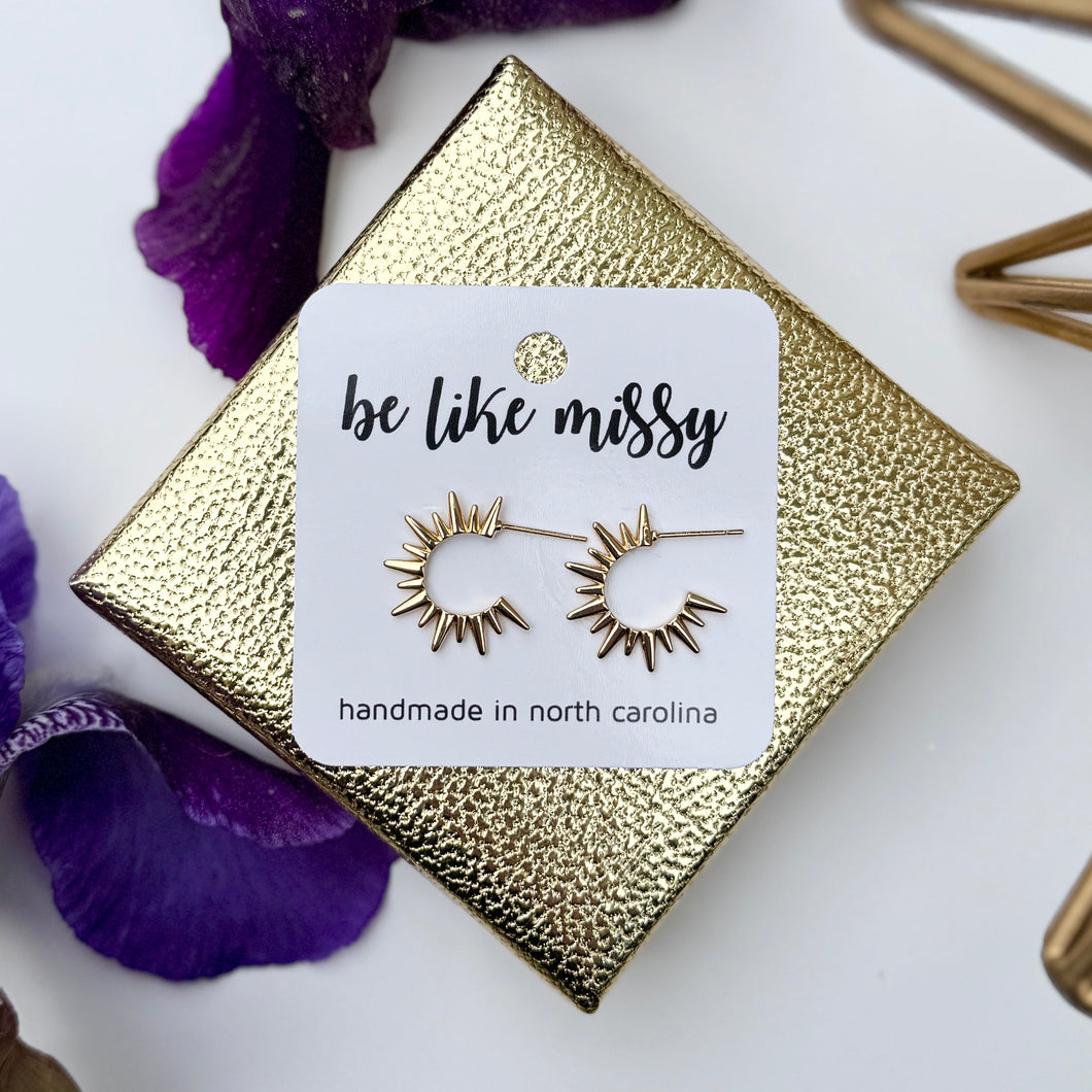 Gold Spike Hoops