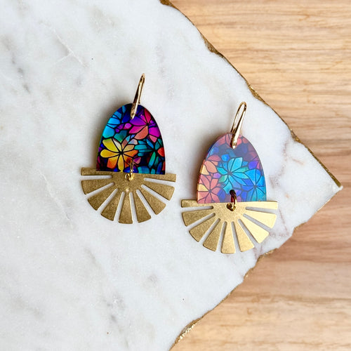 Sunrise Sunset- Stained Glass - Acrylic Earrings