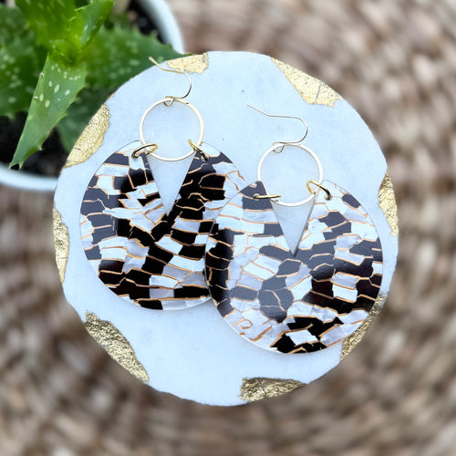 Viv - Tuxedo - Acrylic Earrings