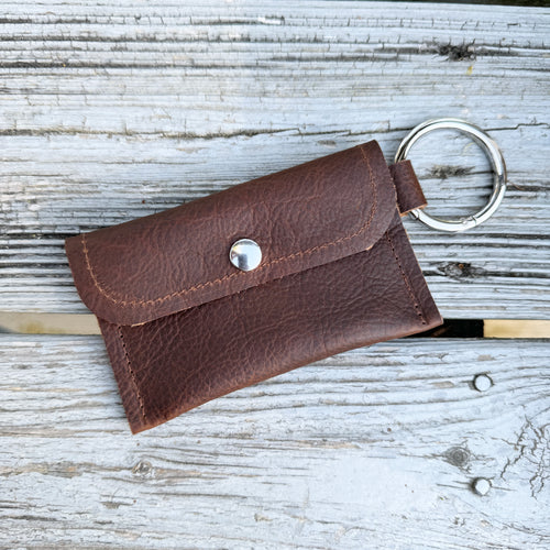 Keychain Wallet - Caramel with Silver