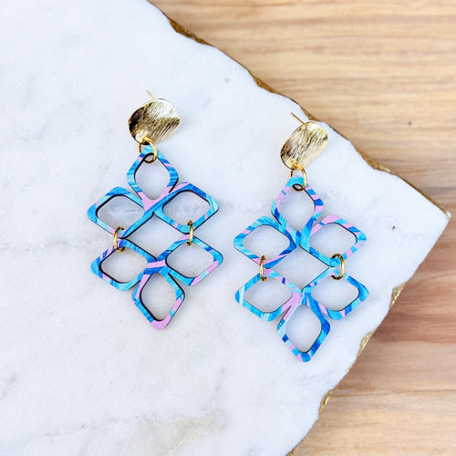 Positano Drops - Pretty Palms - Wood Earrings