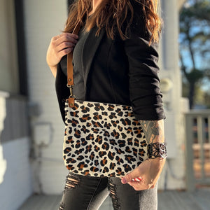 Just Go Zippered Crossbody Bag - Leopard Print