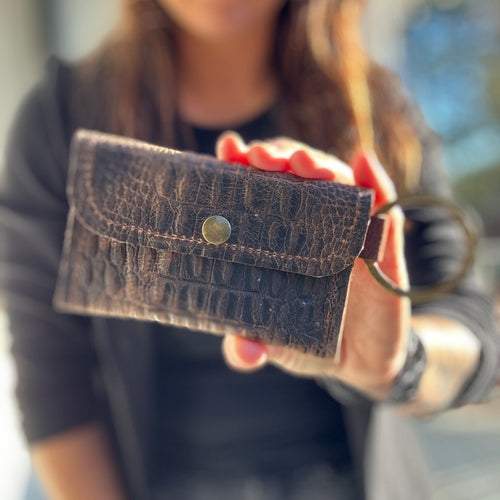 Keychain Wallet - Croc Embossed