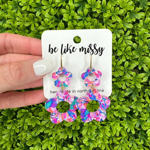 Blossom Stacks - Summer Floral - Acrylic Earrings