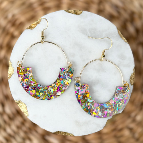 Remix Hoops - Party Sparkle - Acrylic Earrings