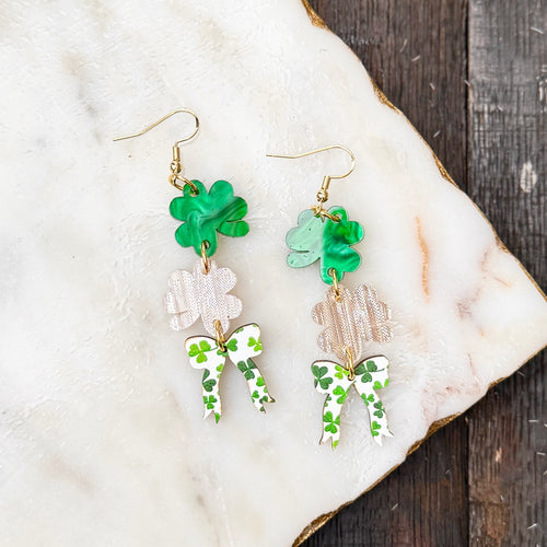 Shamrock Stacks - Champagne - Acrylic Earrings