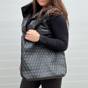 Tall Tote - Black Diamond Stitch