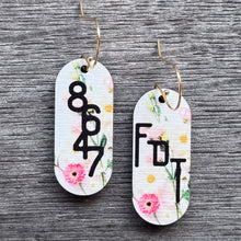 8647 FDT - Floral Wooden Earrings - Pink