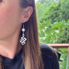 Snake + Suns - Black and White Checkered - Earrings