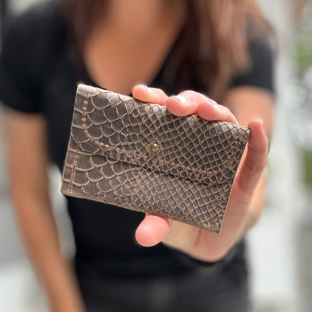 Mini Envelope Wallet - Python Embossed