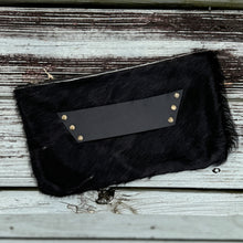 [raleigh leather] Clutch - Black Cowhide + Antique Brass