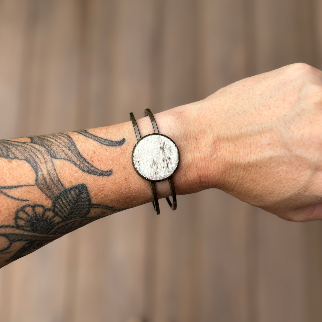 Cowhide Bangle - Brindle