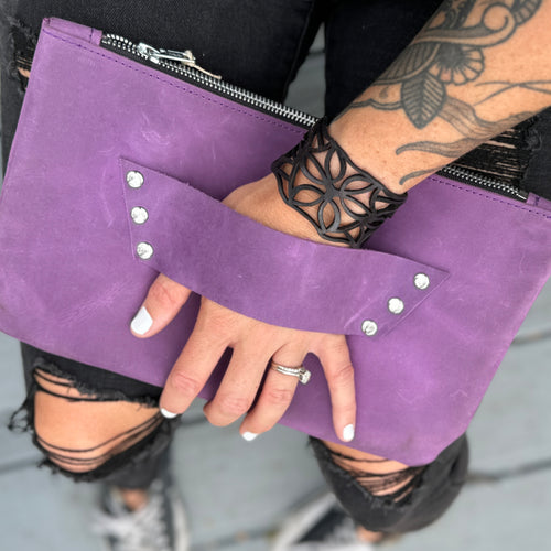 [raleigh leather] Clutch - Violet