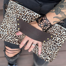 [raleigh leather] Clutch - Mini Leopard Printed Hair on Cowhide