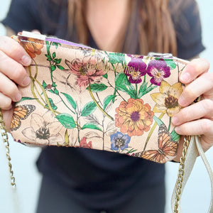 Mini Zippered Blush Bag - Floral Back