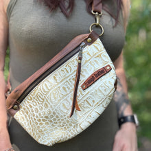 [raleigh leather] belt bag - off white + gold croc - crossbody bag