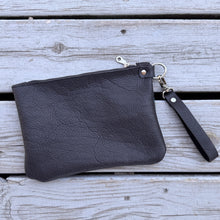 Large Zippered Wristlet - Metallic Blue Acid Wash