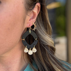 Split Drop - Matte Black - Acrylic Earrings