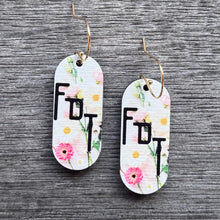 FDT - Floral Wooden Earrings - Pink