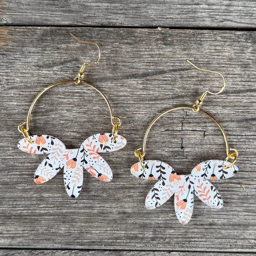 Remix Flowers - White + Peach Floral