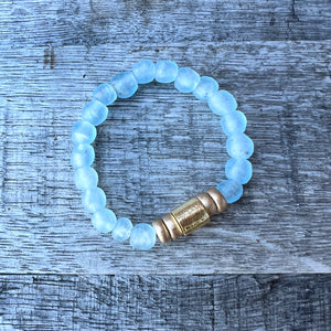 Blue Recycled Glass Bracelet