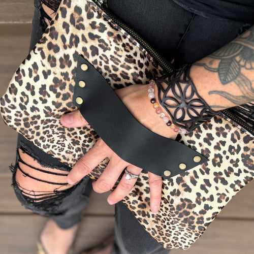 [raleigh leather] Clutch - Leopard Printed Lambskin
