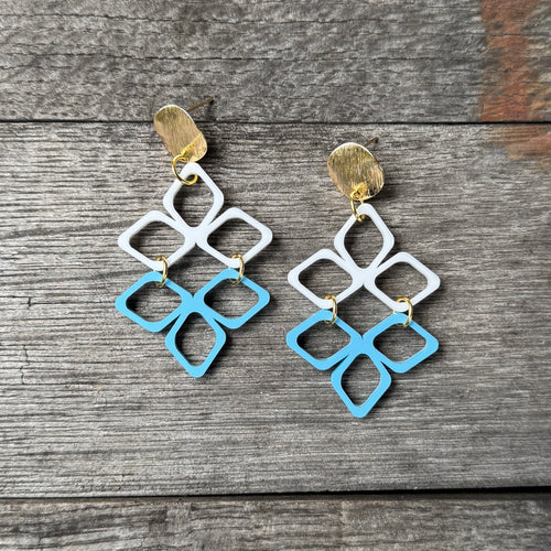 Game Day - Blue and White - Acrylic Earrings