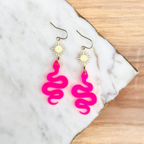 Britney Snake Drops - Fluorescent Pink